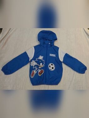 H&M Sonic the Hedgehog Kids’ Blue Windbreaker Jacket - Size 5/6